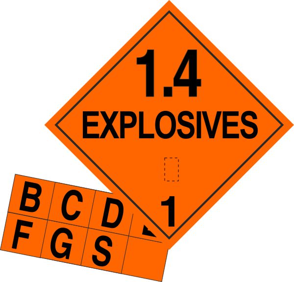 1.4 Explosive Placard Tabbies Placard,Dot Placards,Hazmat,shipping,Explosive