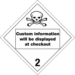 210C Toxic Gas Custom Toxic Custom UN number placards, hazard class 2 placards, dot placards, placards, Toxic placards
