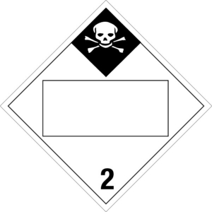 230BL Inhalation 2 Blank Placard Inhalation hazard 2 blank panel placards, hazard class 2 placards, dot placards, placards, Inhalation hazard 2 placards