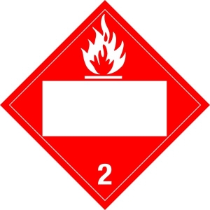 250BL Flammable Gas Blank Placard Placard,Dot Placards,Hazmat,shipping,flammable gas blank panel placards, hazard class 2 placards, dot placards, placards, flammable gas blank placards