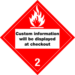 250C Flammable Gas Custom Placard,Dot Placards,Hazmat,shipping,flammable gas custom UN number placards, hazard class 2 placards, dot placards, placards, flammable gas blank placards
