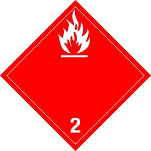 250INT Flammable Gas International Placard Placard,Dot Placards,Hazmat,shipping,flammable gas international placards, hazard class 2 placards, dot placards, placards, flammable gas blank placards