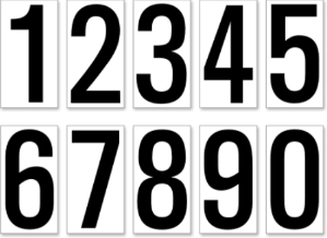 3 Inch Placard Numbers 3 Inch Placard Numbers, placard un numbers, individual numbers