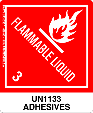 Adhesives UN1133, Proper Shipping Name Labels  310s6 labels, industrial compliance decals, heavy duty shipping stickers, commercial transit markings, dot hazmat labels, 4mil vinyl compliance decals, high tack warehouse stickers, logistics handling graphics, pros choice printing