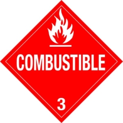 320 Combustible Placard Placard,Dot Placards,Hazmat,shipping,Combustible 3 worded placards, hazard class 3 placards, dot placards, placards