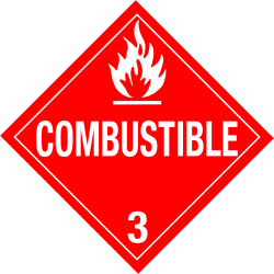 320 Combustible Placard Placard,Dot Placards,Hazmat,shipping,Combustible 3 worded placards, hazard class 3 placards, dot placards, placards