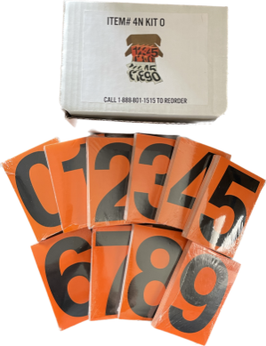 4 Inch Number Kit 4" numbers, number kit, placard numbers, un numbers