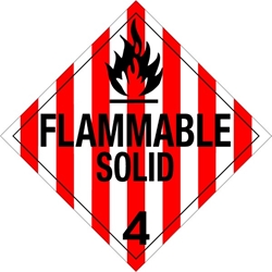 410 Flammable Solid Placard Placard,Dot Placards,Hazmat,shipping,Flammable Solid 4 worded placards, hazard class 4 placards, dot placards, placards