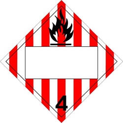 410BL Flammable Solid Blank Placard Placard,Dot Placards,Hazmat,shipping,Flammable Liquid Blank Panel placards, hazard class 4 placards, dot placards, placards, Flammable Liquid Blank Panel