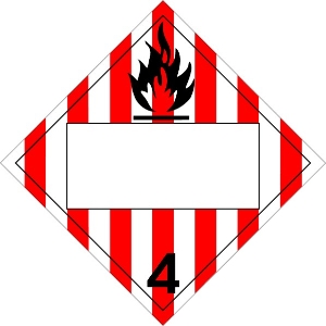 410BL Flammable Solid Blank Placard Placard,Dot Placards,Hazmat,shipping,Flammable Liquid Blank Panel placards, hazard class 4 placards, dot placards, placards, Flammable Liquid Blank Panel