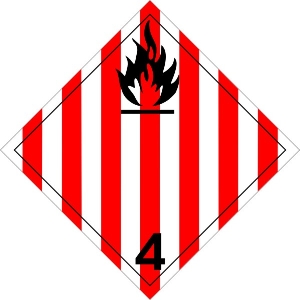 410INT Flammable Solid International Placard Placard,Dot Placards,Hazmat,shipping,Flammable Solid 4 international placards, hazard class 4 placards, dot placards, placards