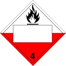 420BL Spontaneously Combustible Blank Placard Placard,Dot Placards,Hazmat,shipping,Spontaneously Combustible Blank Placards, hazard class 4 placards, dot placards, placards,Spontaneously Combustible Blank 