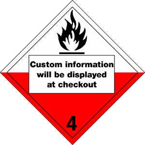 420C Spontaneously Combustible Custom Placard,Dot Placards,Hazmat,shipping,Spontaneously Combustible Custom UN numbered Placards, hazard class 4 placards, dot placards, placards,Spontaneously Combustible Blank 