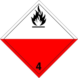 420INT Spontaneously Combustible International Placard Placard,Dot Placards,Hazmat,shipping,Spontaneously Combustible International Placards, hazard class 4 placards, dot placards, placards,Spontaneously Combustible Blank 