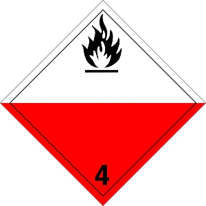 420INT Spontaneously Combustible International Placard Placard,Dot Placards,Hazmat,shipping,Spontaneously Combustible International Placards, hazard class 4 placards, dot placards, placards,Spontaneously Combustible Blank 