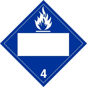 430BL Dangerous When Wet Blank Placard Placard,Dot Placards,Hazmat,shipping,Dangerous When Wet Blank Panel placards, hazard class 4 placards, dot placards, placards, Dangerous When Wet Blank Panel