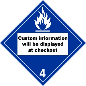 430C Dangerous When Wet Custom Dangerous When Wet UN number placards, hazard class 4 placards, dot placards, placards, Dangerous When Wet placards