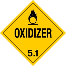 510 Oxidizer Placard Placard,Dot Placards,Hazmat,shipping,Oxidizer 5 worded placards, hazard class 5 placards, dot placards, placards