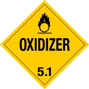 510 Oxidizer Placard Placard,Dot Placards,Hazmat,shipping,Oxidizer 5 worded placards, hazard class 5 placards, dot placards, placards