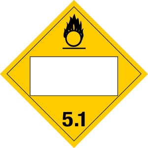 510BL Oxidizer Blank Placard Placard,Dot Placards,Hazmat,shipping,Oxidizer Blank Panel placards, hazard class 5 placards, dot placards, placards, Oxidizer Blank Panel Placard