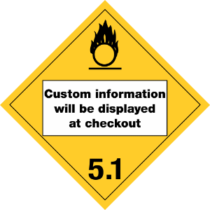 510C Oxidizer Custom Placard,Dot Placards,Hazmat,shipping,Oxidizer Custom UN number placards, hazard class 5 placards, dot placards, placards, Oxidizer  Placard