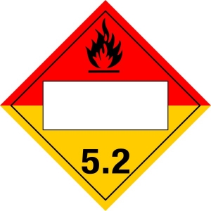 520BL Organic Peroxide Blank Placard Placard,Dot Placards,Hazmat,shipping,Organic Peroxide Blank Panel placards, hazard class 5 placards, dot placards, placards, Organic Peroxide Blank Panel