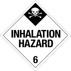 610 Inhalation Hazard Placard Placard,Dot Placards,Hazmat,shipping,Inhalation Hazard class 6 worded placards, hazard class 6 placards, dot placards, placards,