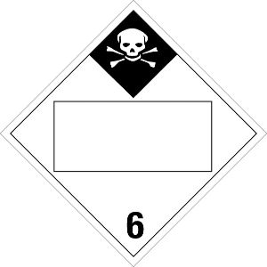 610BL Inhalation 6 Blank Placard Placard,Dot Placards,Hazmat,shipping,Inhalation Hazard 6 Blank Panel placards, hazard class 6 placards, dot placards, placards, Inhalation Hazard 6 Blank Panel