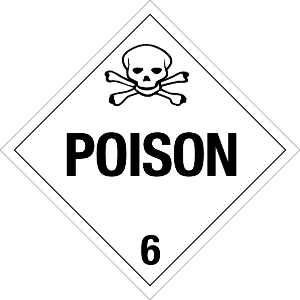 620 Poison Placard Placard,Dot Placards,Hazmat,shipping,Poison 6 worded placards, hazard class 6 placards, dot placards, placards