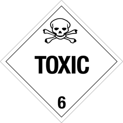 630 Toxic Placard Placard,Dot Placards,Hazmat,shipping,Toxic 6 worded placards, hazard class 6 placards, dot placards, placards
