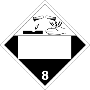 810BL Corrosive Blank Placard Placard,Dot Placards,Hazmat,shipping, Corrosive Blank Panel placards, hazard class 8 placards, dot placards, placards, Corrosive 8 Blank Panel