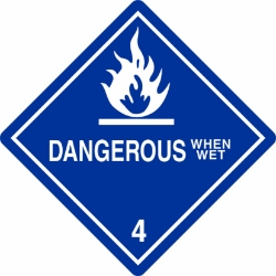 Dangerous When Wet - 430 lp430 label, lp430 sign, industrial compliance decal lp430, heavy duty 4mil vinyl labels, high tack adhesive machinery decals, commercial equipment markings, safety warning stickers, pros choice printing lp430