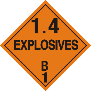 Explosive 1.4 Placard,Dot Placards,Hazmat,shipping,Explosive