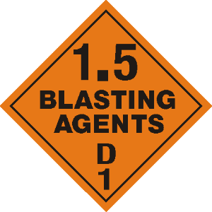 Explosive 1.5 Placard,Dot Placards,Hazmat,shipping,Explosive