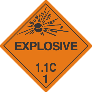 Explosive Label 1.1 explosive 1.1 labels, class 1.1 explosive decals, mass explosion hazard stickers, dangerous goods transport markings, dot hazmat labels, 4mil vinyl compliance decals, high tack orange explosive labels, imdg export stickers, pros choice printing