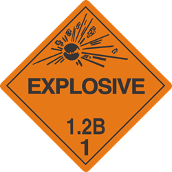 Explosive Label 1.2 Placard,Dot Placards,Hazmat,shipping,Explosive