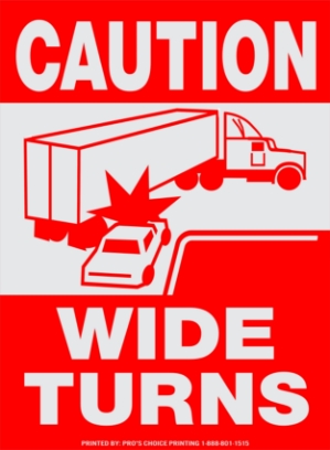 Reflective Caution Wide Turns Sign FT920 reflective caution wide turns, sharp turn, marking, sign, decal