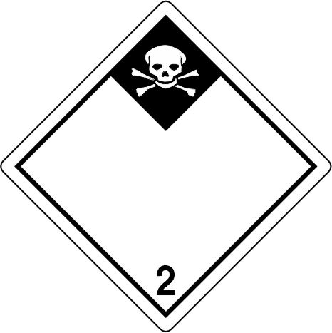 International Class 2 Inhalation Hazard - INT230 int230 labels, class 2 inhalation hazard decals, toxic gas shipping stickers, international dangerous goods markings, dot hazmat labels, 4mil vinyl compliance decals, high tack chemical transport stickers, imdg export labels, pros choice printing