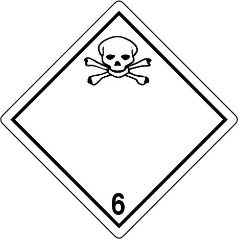 International Class 6  - INT620 int620 labels, class 6 toxic substance decals, international poison markings, division 6.1 dangerous goods stickers, dot hazmat labels, 4mil vinyl compliance decals, high tack chemical drum stickers, imdg export labels, pros choice printing