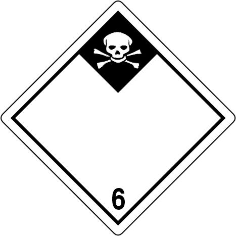 International Class 6 Inhalation Hazard - INT610 int610 labels, class 6 inhalation hazard decals, toxic inhalation hazard markings, division 6.1 poison stickers, dot hazmat labels, 4mil vinyl compliance decals, high tack gas cylinder stickers, imdg export labels, pros choice printing