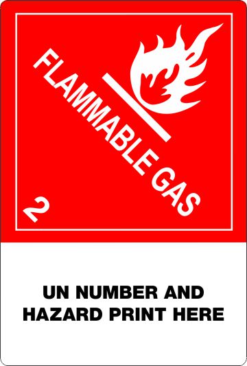12mm - Flammable Gas, Custom Proper Shipping Name Labels Custom Flammable gas Labels, Proper Shipping name Labels, Hazard Class 2 Labels, DOT Labels, hazmat, shipping