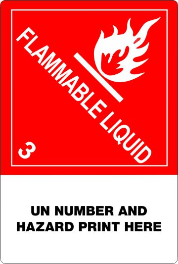 12mm - Flammable, Custom Proper Shipping Name Labels Custom Flammable Liquid Labels, Proper Shipping name Labels, Hazard Class 3 Labels, DOT Labels, hazmat, shipping