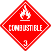 Combustible Combustible Labels in Vinyl or Paper, Hazard Class 3 Labels, DOT Labels, hazmat, shipping