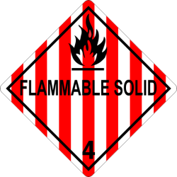 Flammable Solid Flammable Solid Labels in Vinyl or Paper, Hazard Class 4 Labels, DOT Labels, hazmat, shipping