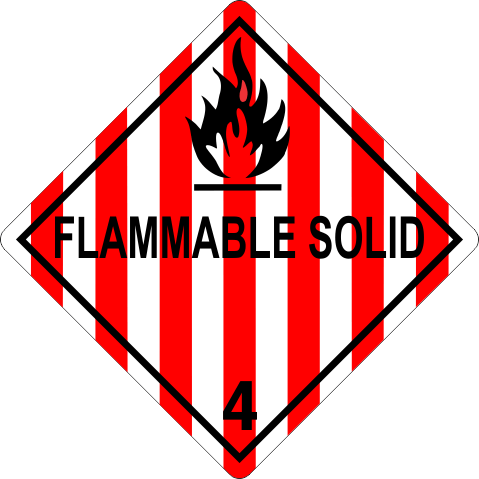 Flammable Solid 4x4 Labels