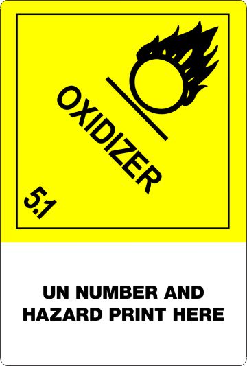 12mm - Oxidizer, Custom Proper Shipping Name Labels Custom Oxidizer Labels, Proper Shipping name Labels, Hazard Class 5 Labels, DOT Labels, hazmat, shipping