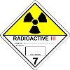 Radioactive III Radioactive III  Labels in Vinyl or Paper, Hazard Class 7 Labels, DOT Labels, hazmat, shipping