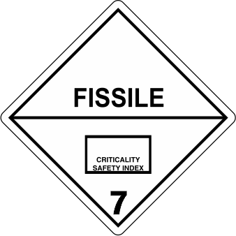 Fissile Fissile Labels in Vinyl or Paper, Hazard Class 7 Labels, DOT Labels, hazmat, shipping