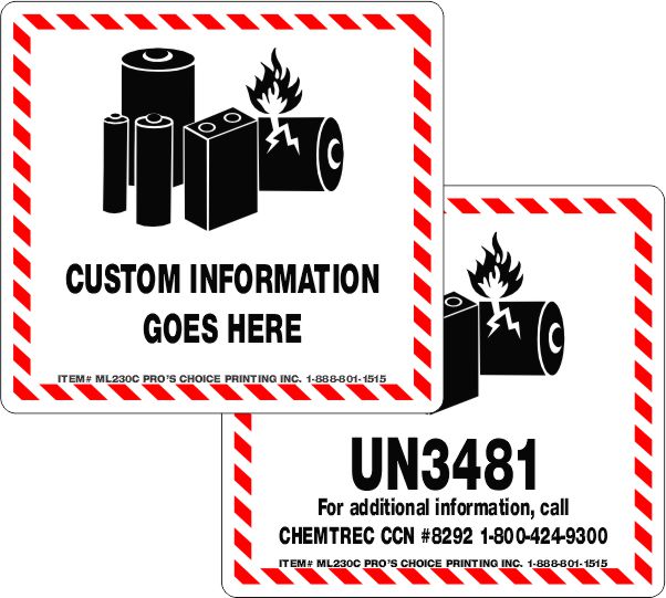 Battery Labels - ML230C