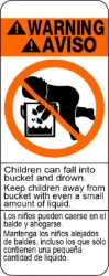 ML330 Baby in Bucket Baby in bucket, warning labels, liquid labels